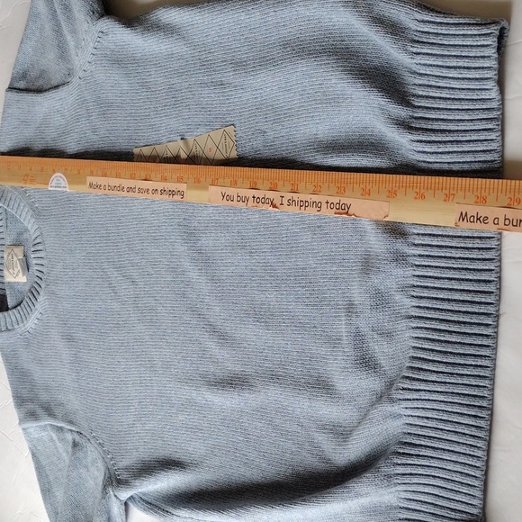 St Johns Bay Sweater Men Medium Light Blue Crewneck Casual Office Career School - Picture 5 of 8